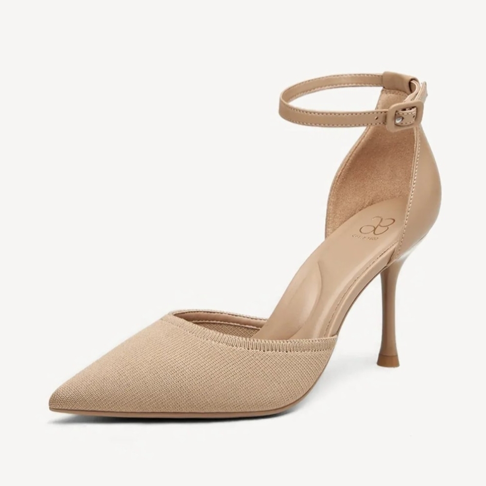 Nude Pointed Ankle-Strap Pump - Picture 3 of 12